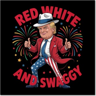 Funny Trump Red White and Swaggy Posters and Art